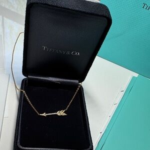 Tiffany & Co. Rose Gold & Diamond Arrow Pendant Necklace